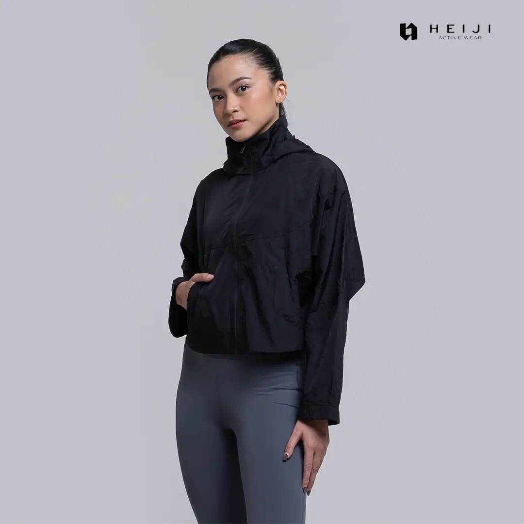 HEIJI - STYLE Daily Windflow Jacket | Jaket olahraga, running wanita casual | Lightweight, Quick dry & Moisture wicking