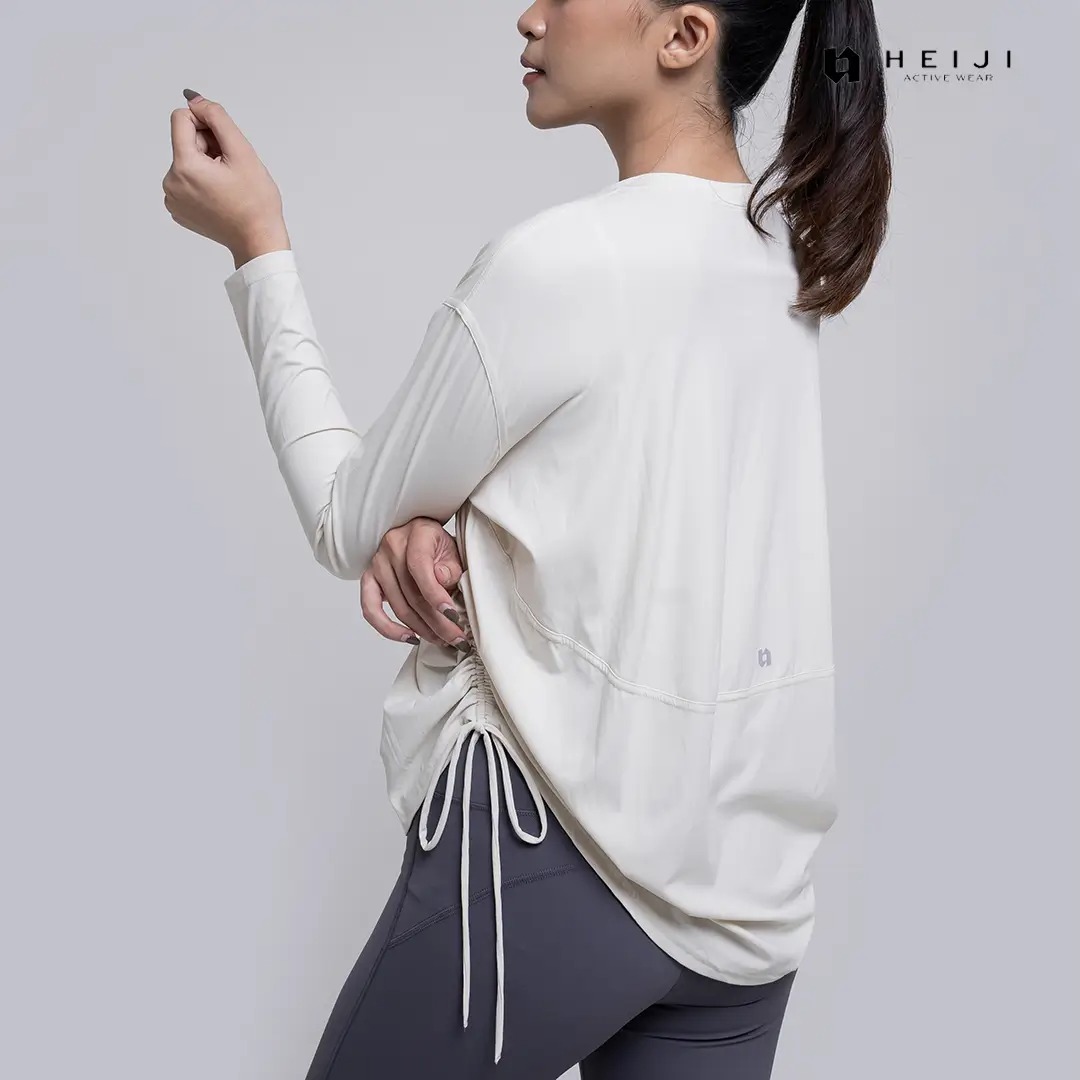 HEIJI - COURT EasyCool Long Sleeves | Baju olahraga wanita longgar lengan panjang tenis padel | Cooling sensation, Quick dry, Moisture wicking