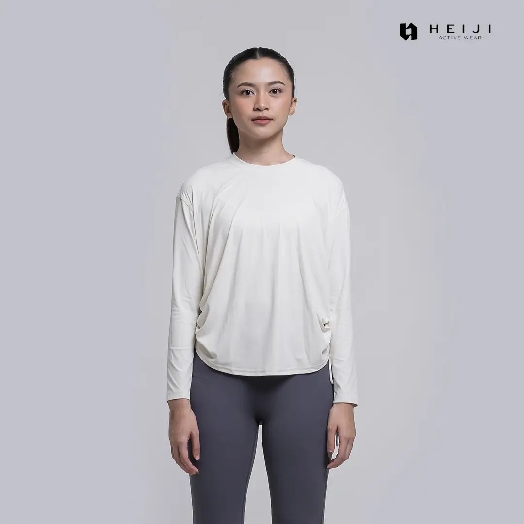 HEIJI - COURT EasyCool Long Sleeves | Baju olahraga wanita longgar lengan panjang tenis padel | Cooling sensation, Quick dry, Moisture wicking