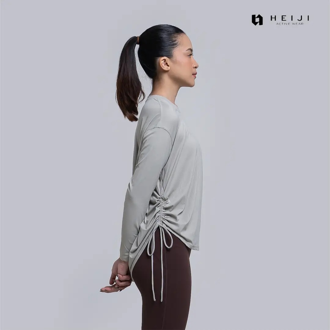 HEIJI - COURT EasyCool Long Sleeves | Baju olahraga wanita longgar lengan panjang tenis padel | Cooling sensation, Quick dry, Moisture wicking