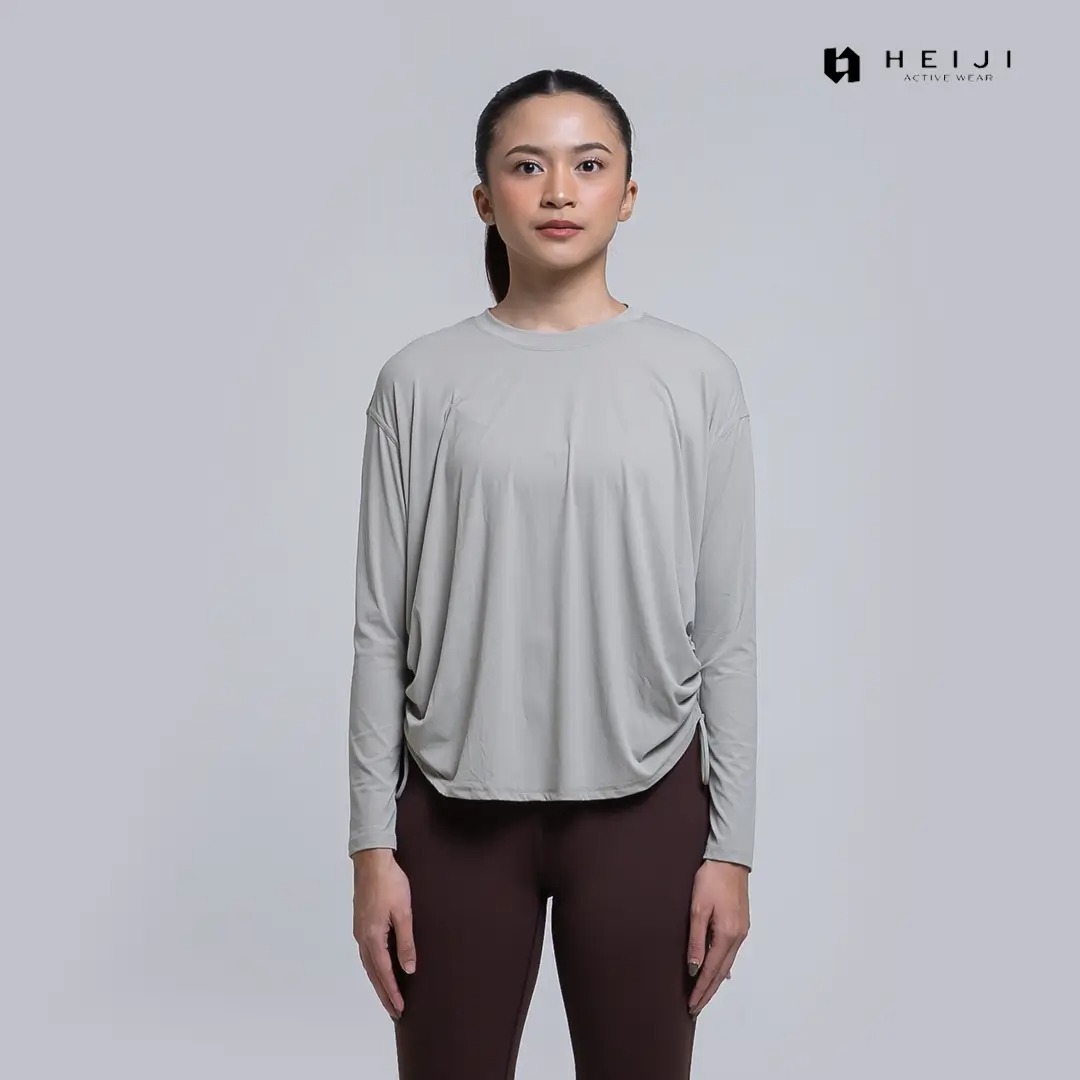 HEIJI - COURT EasyCool Long Sleeves | Baju olahraga wanita longgar lengan panjang tenis padel | Cooling sensation, Quick dry, Moisture wicking