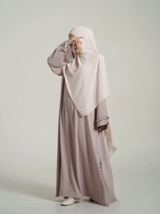 Image of Eshaluna Abaya Loose Anti UV Almond