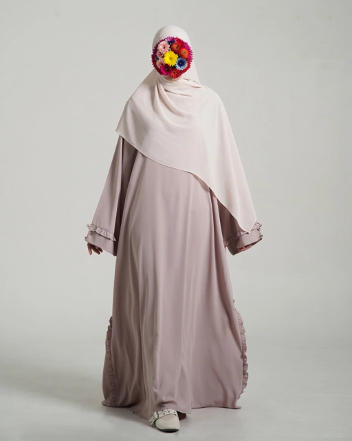 Image of Eshaluna Abaya Loose Anti UV Almond