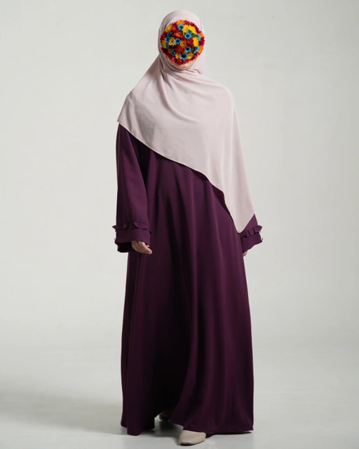 Image of Eshaluna Abaya Loose Anti UV Plum