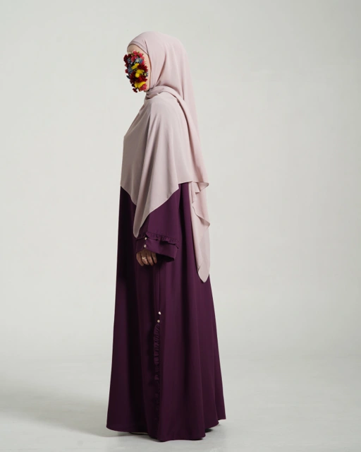 Image of Eshaluna Abaya Loose Anti UV Plum