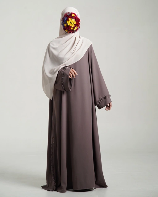 Image of Eshaluna Abaya Loose Anti UV Brown