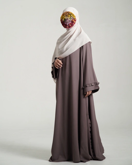 Image of Eshaluna Abaya Loose Anti UV Brown
