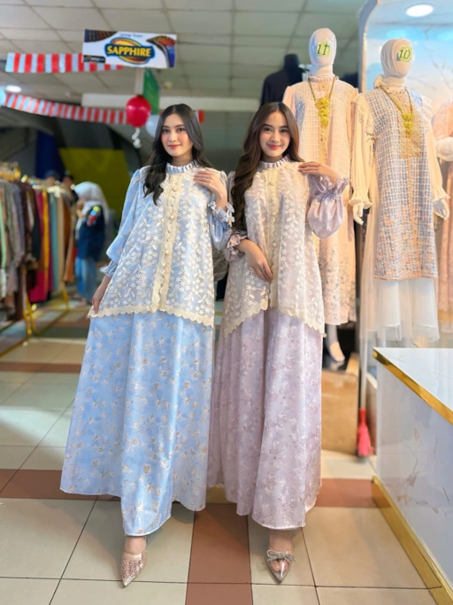 Image of DELVINA DRESS - Gamis cantik dengan desain elegan dan manis