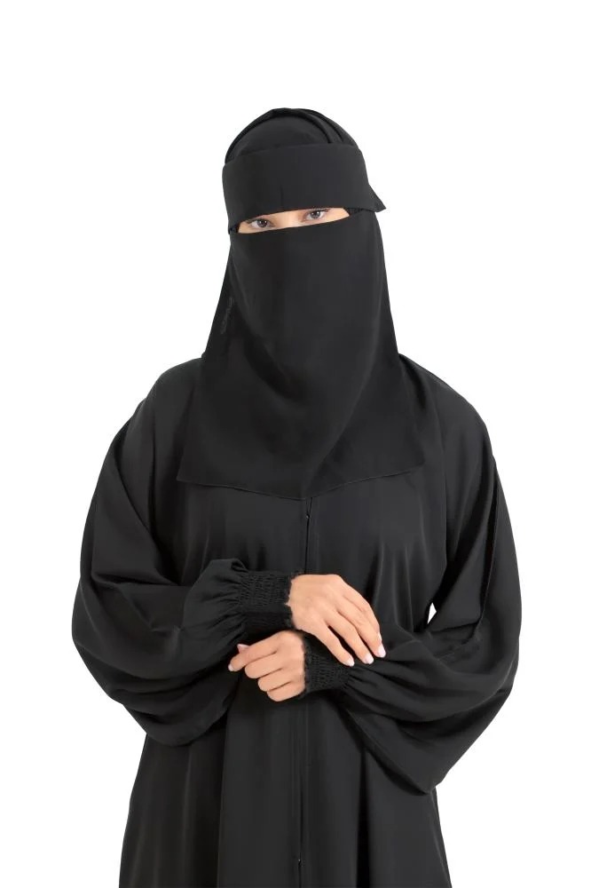 Niqob Bedoon Essm Poni 1 karet bahan Nida