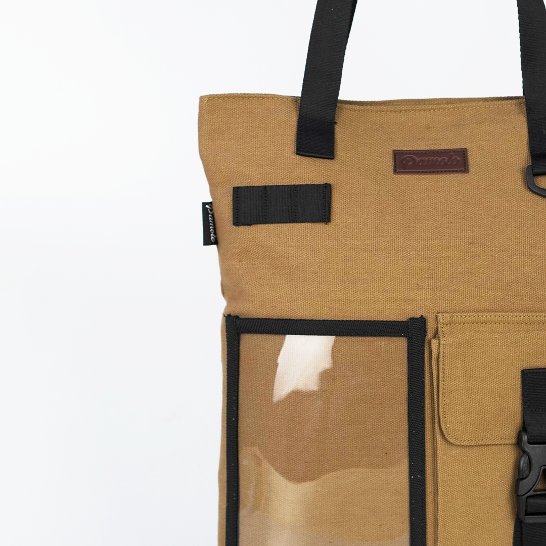 Pamole - Tote Bag Kanvas Penutup Resleting Totebag Kuliah Totebag Kerja - Unisex - Arel Series