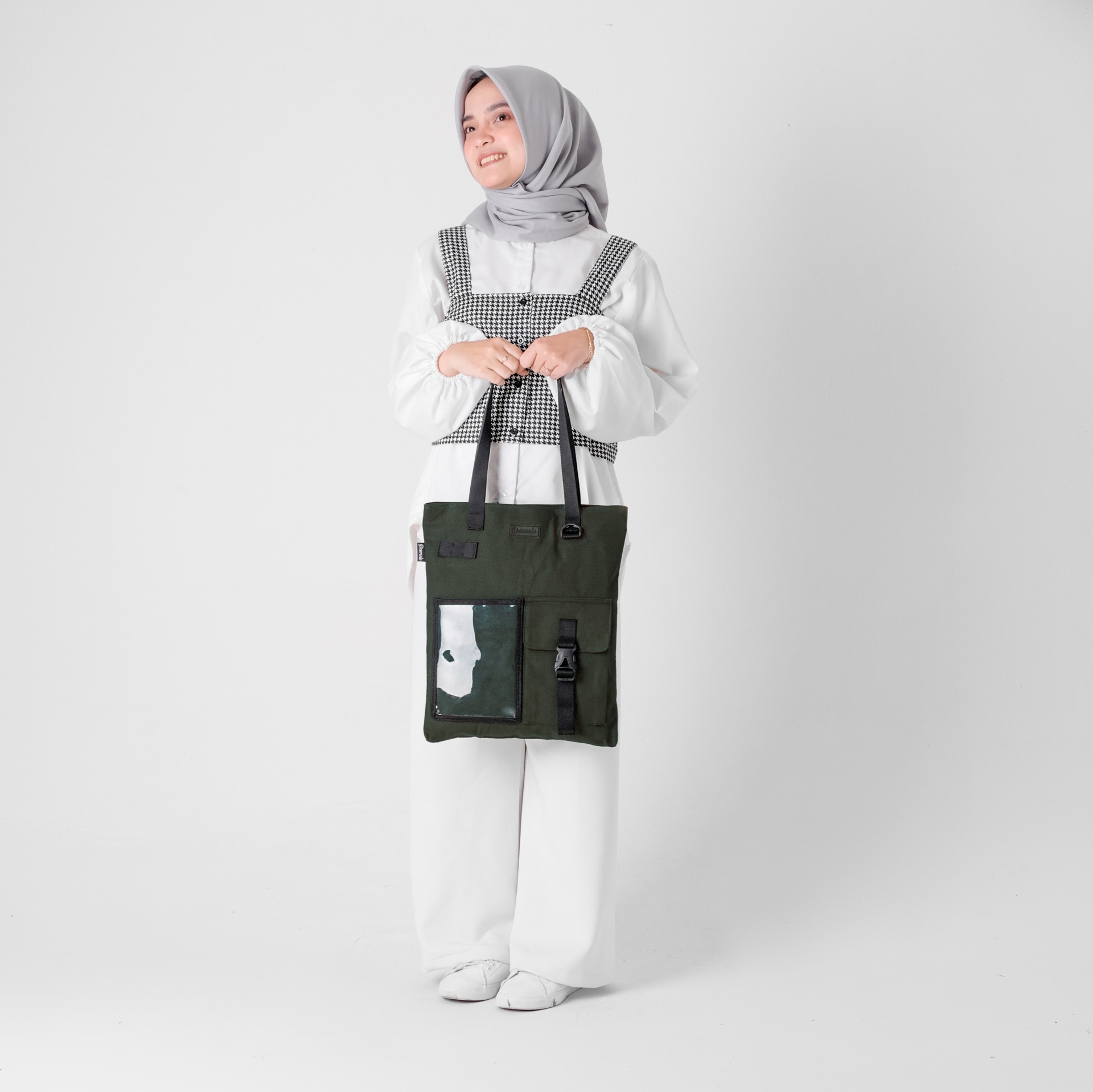 Pamole - Tote Bag Kanvas Penutup Resleting Totebag Kuliah Totebag Kerja - Unisex - Arel Series