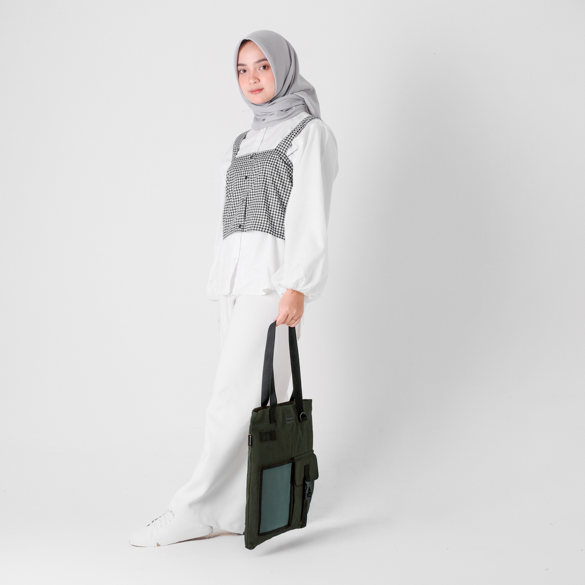 Pamole - Tote Bag Kanvas Penutup Resleting Totebag Kuliah Totebag Kerja - Unisex - Arel Series