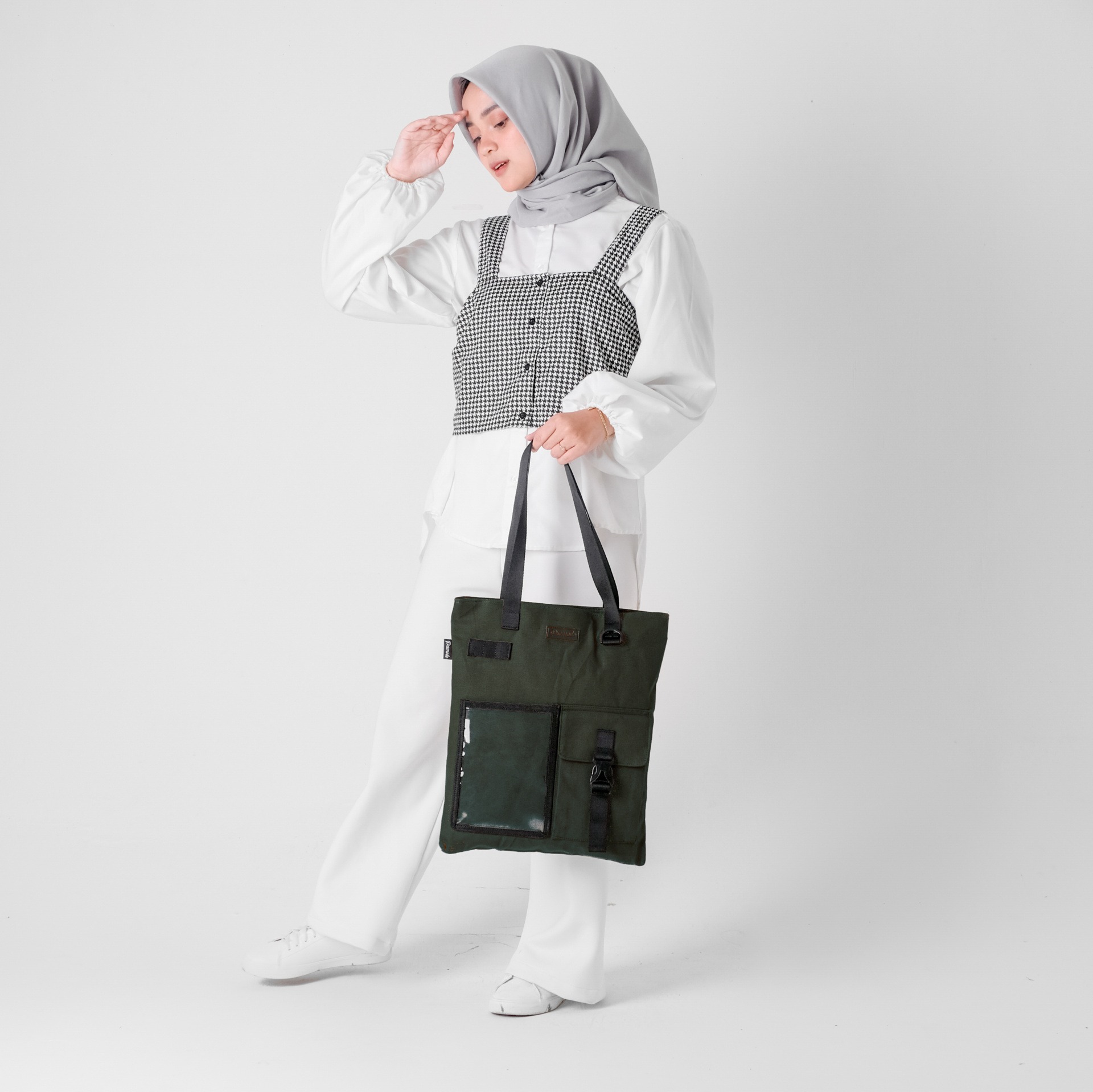 Pamole - Tote Bag Kanvas Penutup Resleting Totebag Kuliah Totebag Kerja - Unisex - Arel Series