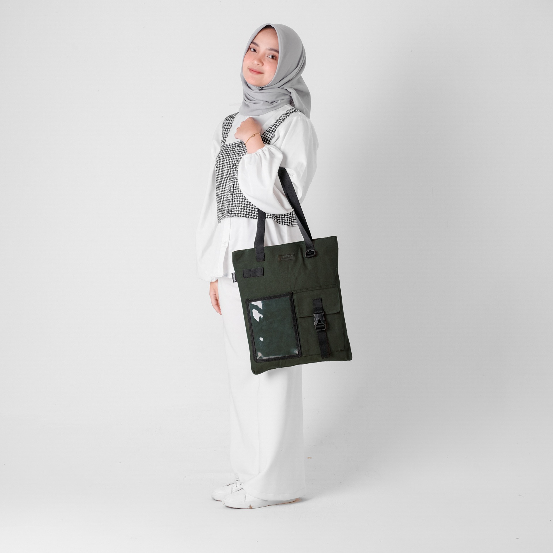 Pamole - Tote Bag Kanvas Penutup Resleting Totebag Kuliah Totebag Kerja - Unisex - Arel Series