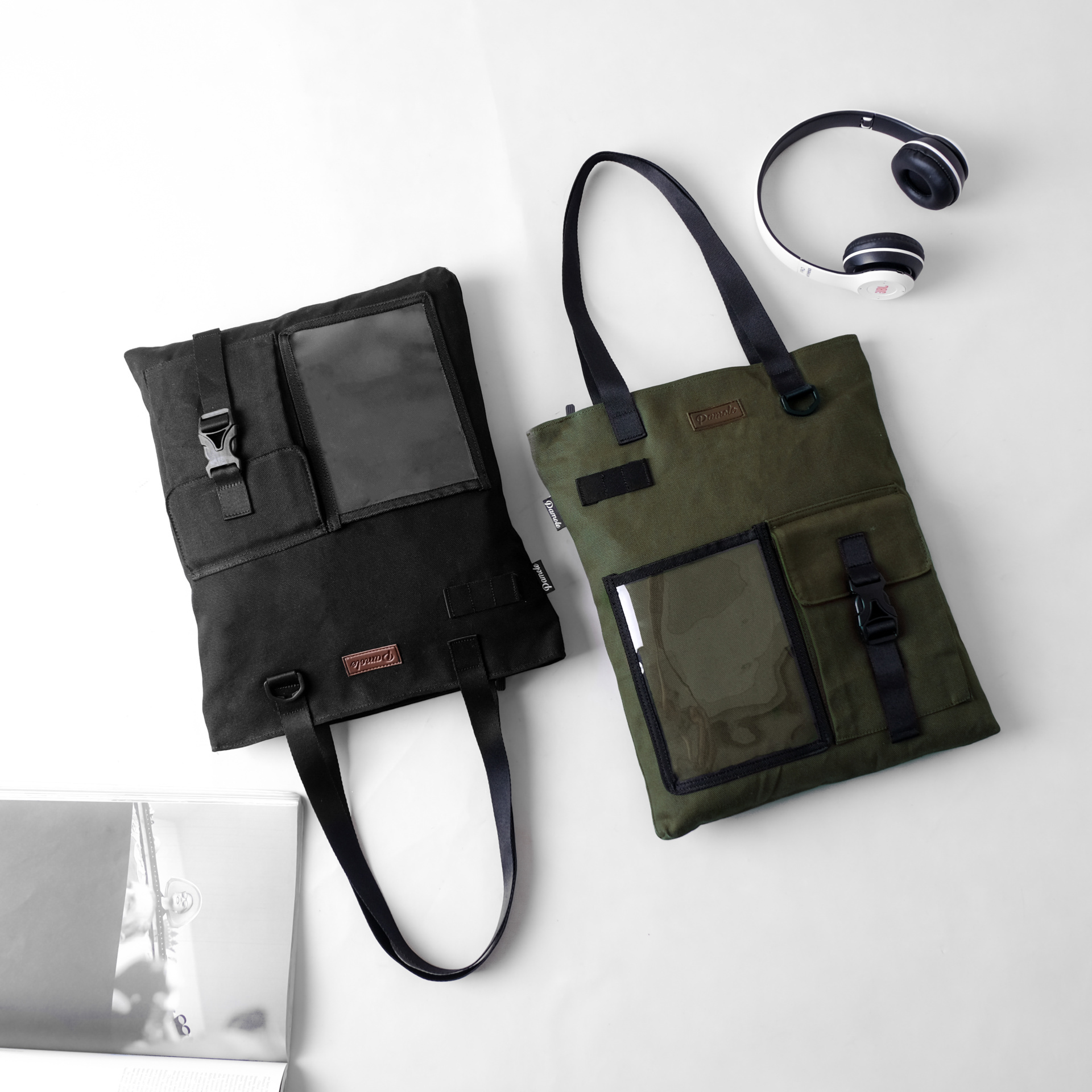 Pamole - Tote Bag Kanvas Penutup Resleting Totebag Kuliah Totebag Kerja - Unisex - Arel Series