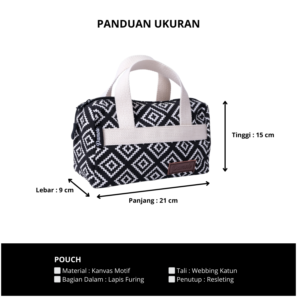 Pamole Pouch Dompet Travelling Bahan Kanvas Penutup Resleting - PMU 3