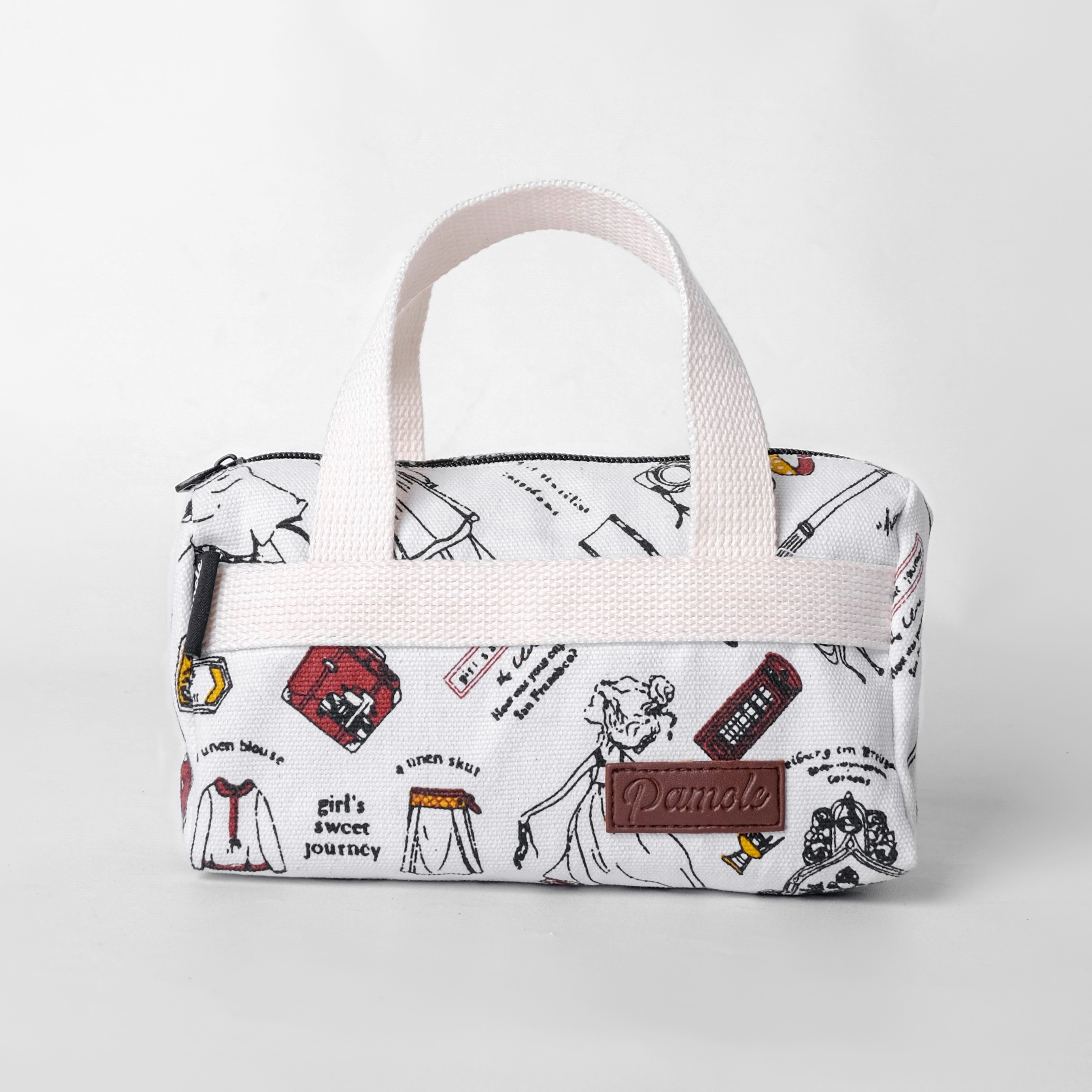 Pamole Pouch Dompet Travelling Bahan Kanvas Motif Penutup Resleting - PMU 1