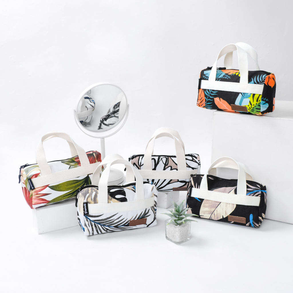 Pamole Pouch Dompet Travelling Bahan Kanvas Motif Penutup Resleting - PMU 1