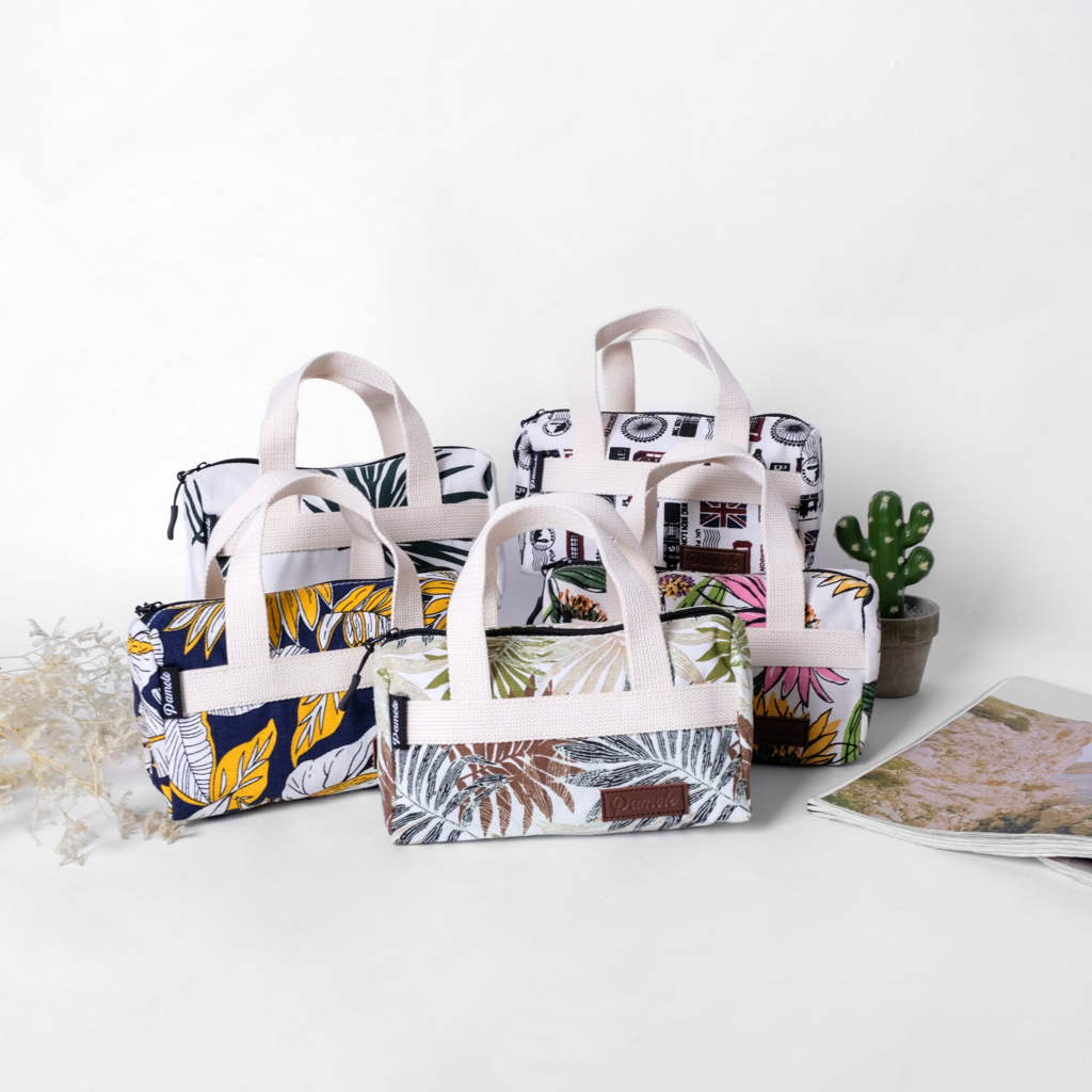 Pamole Pouch Dompet Travelling Bahan Kanvas Penutup Resleting - PMU 2