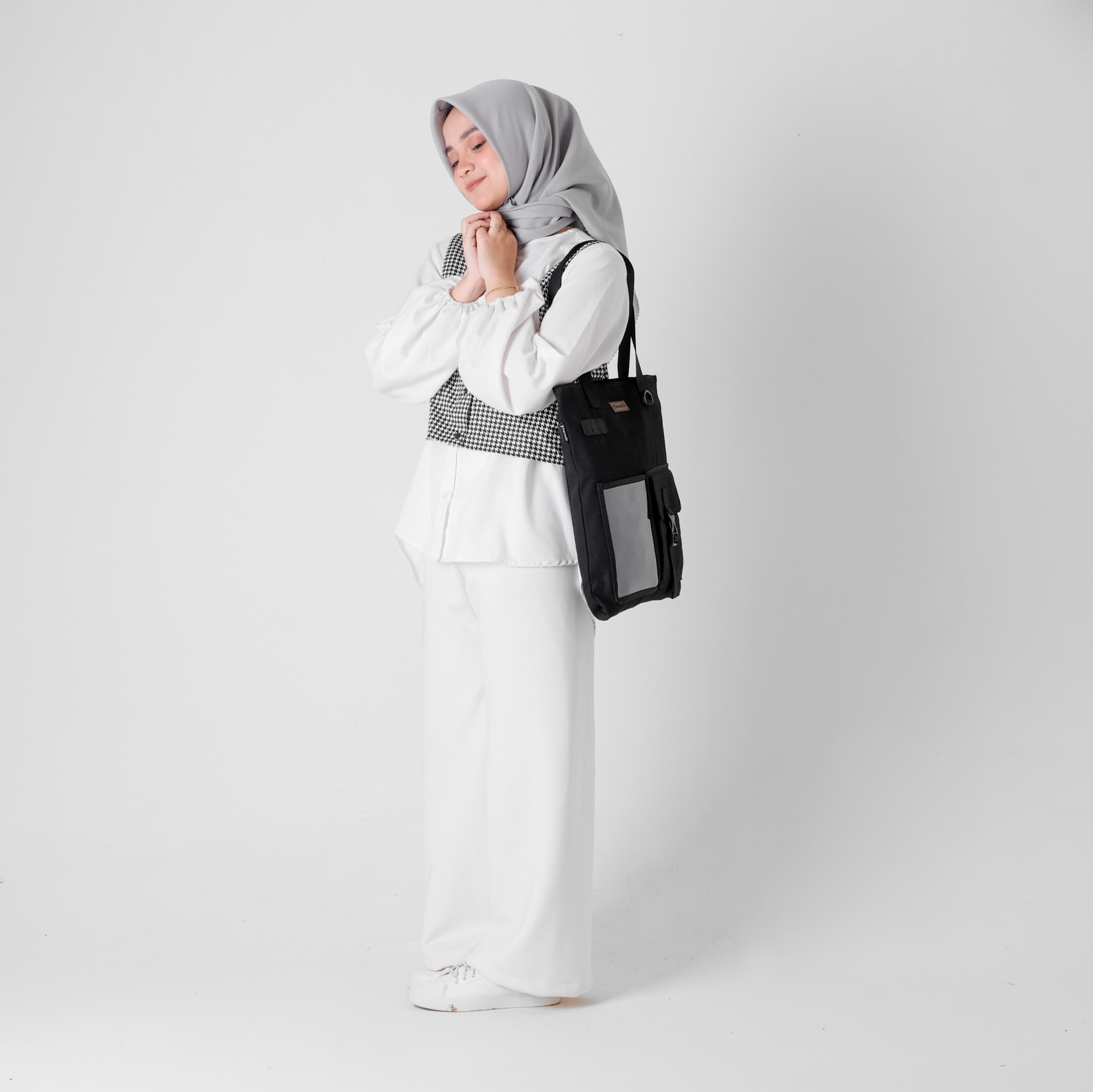 Pamole - Tote Bag Kanvas Penutup Resleting Totebag Kuliah Totebag Kerja - Unisex - Arel Series