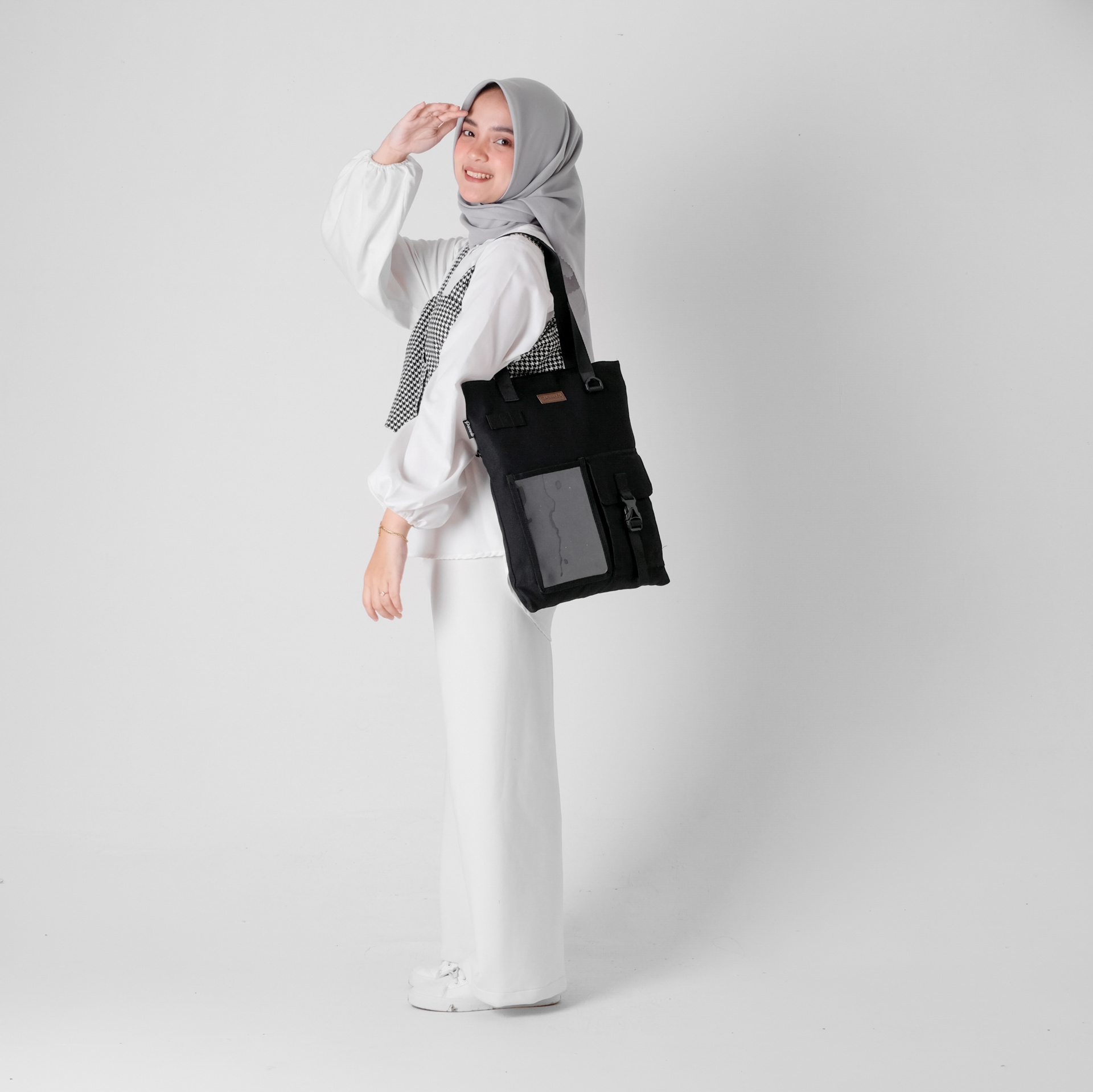 Pamole - Tote Bag Kanvas Penutup Resleting Totebag Kuliah Totebag Kerja - Unisex - Arel Series