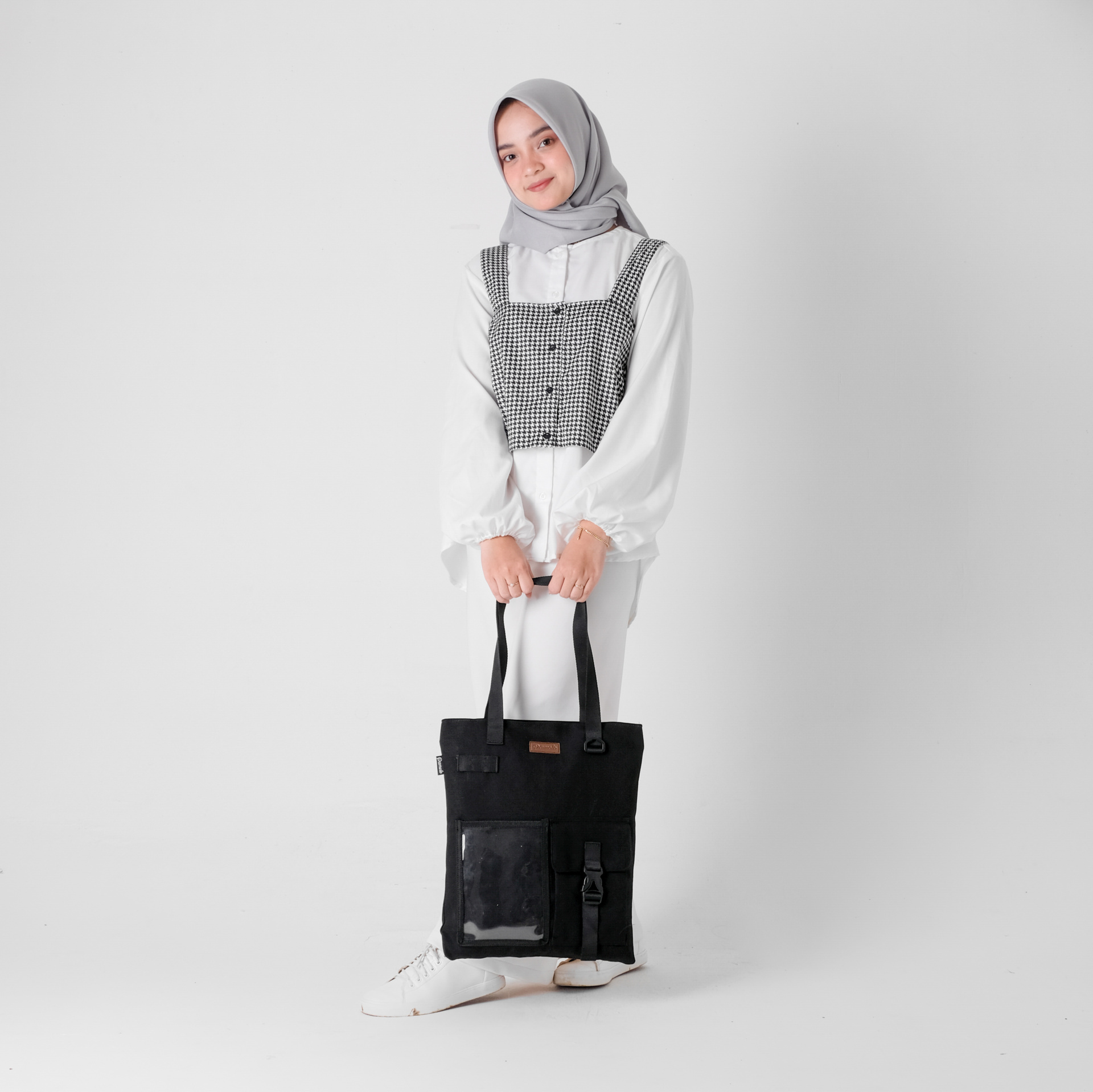 Pamole - Tote Bag Kanvas Penutup Resleting Totebag Kuliah Totebag Kerja - Unisex - Arel Series