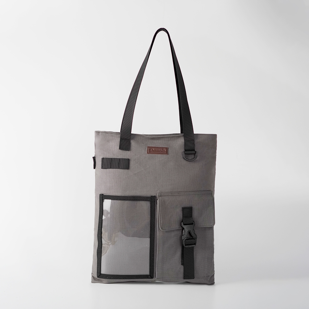 Pamole - Tote Bag Kanvas Penutup Resleting Totebag Kuliah Totebag Kerja - Unisex - Arel Series