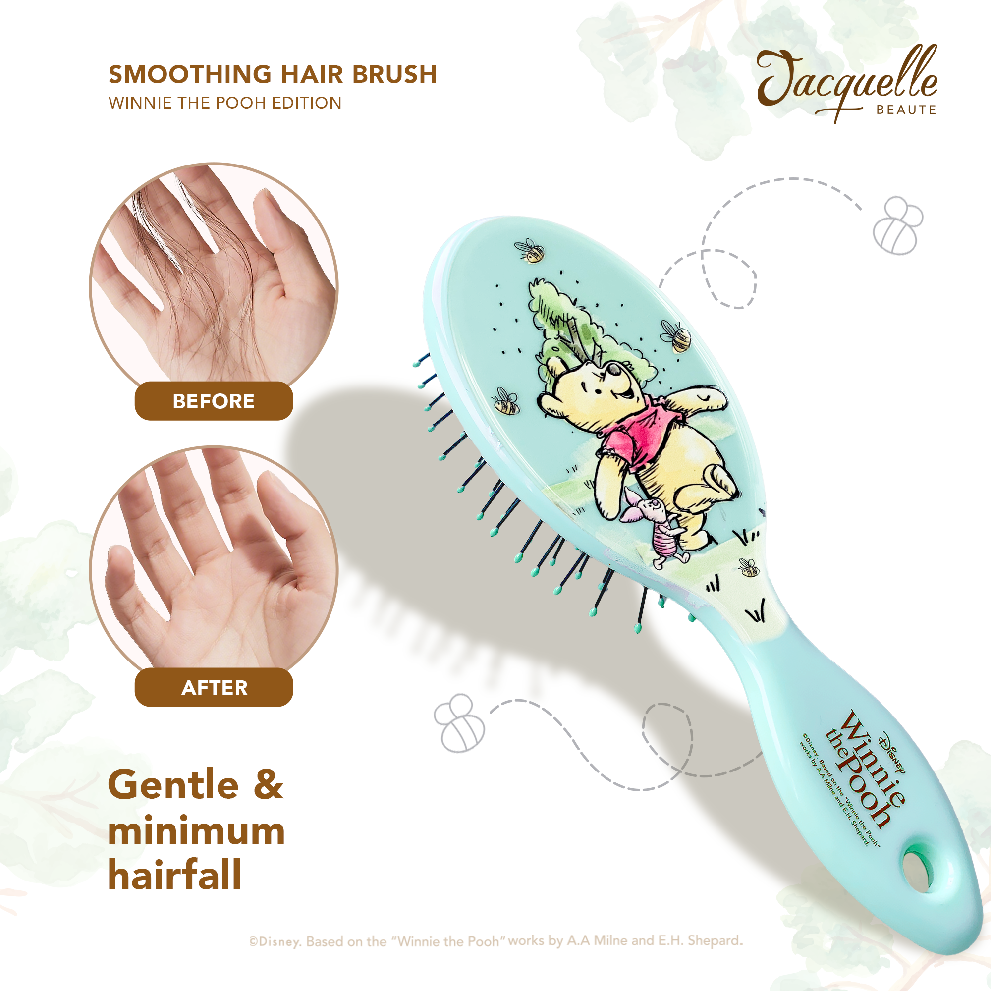 Jacquelle Smoothing Hair Brush - Disney Princess & Winnie The Pooh Edition