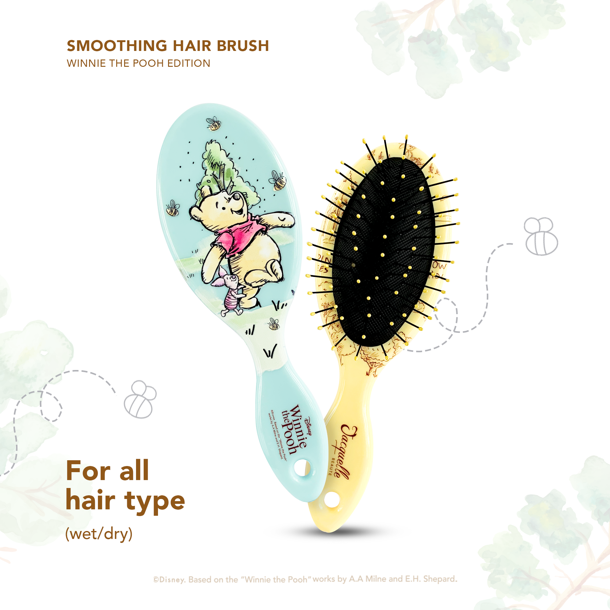 Jacquelle Smoothing Hair Brush - Disney Princess & Winnie The Pooh Edition