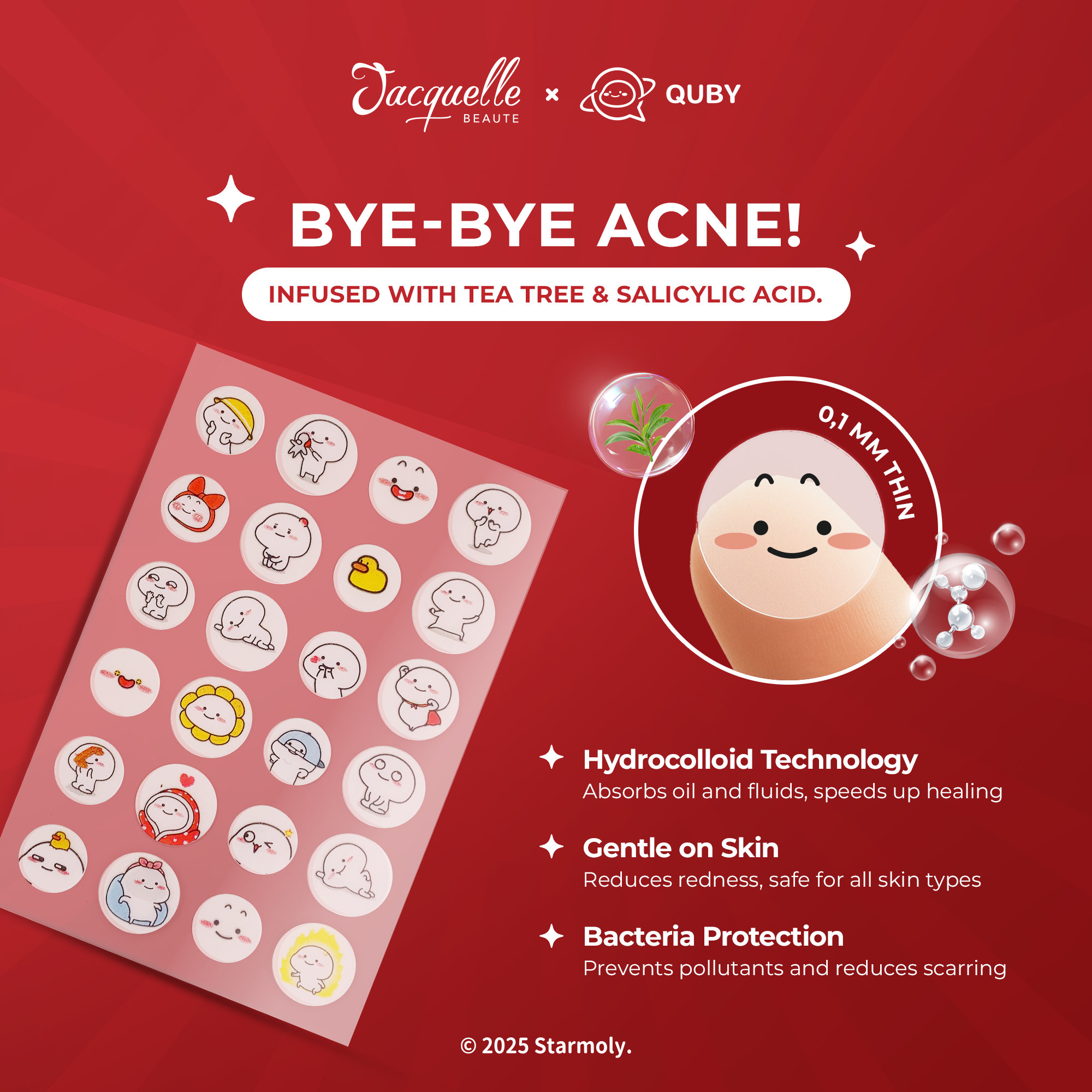 Jacquelle Hydrocolloid Acne Patch - Quby Edition