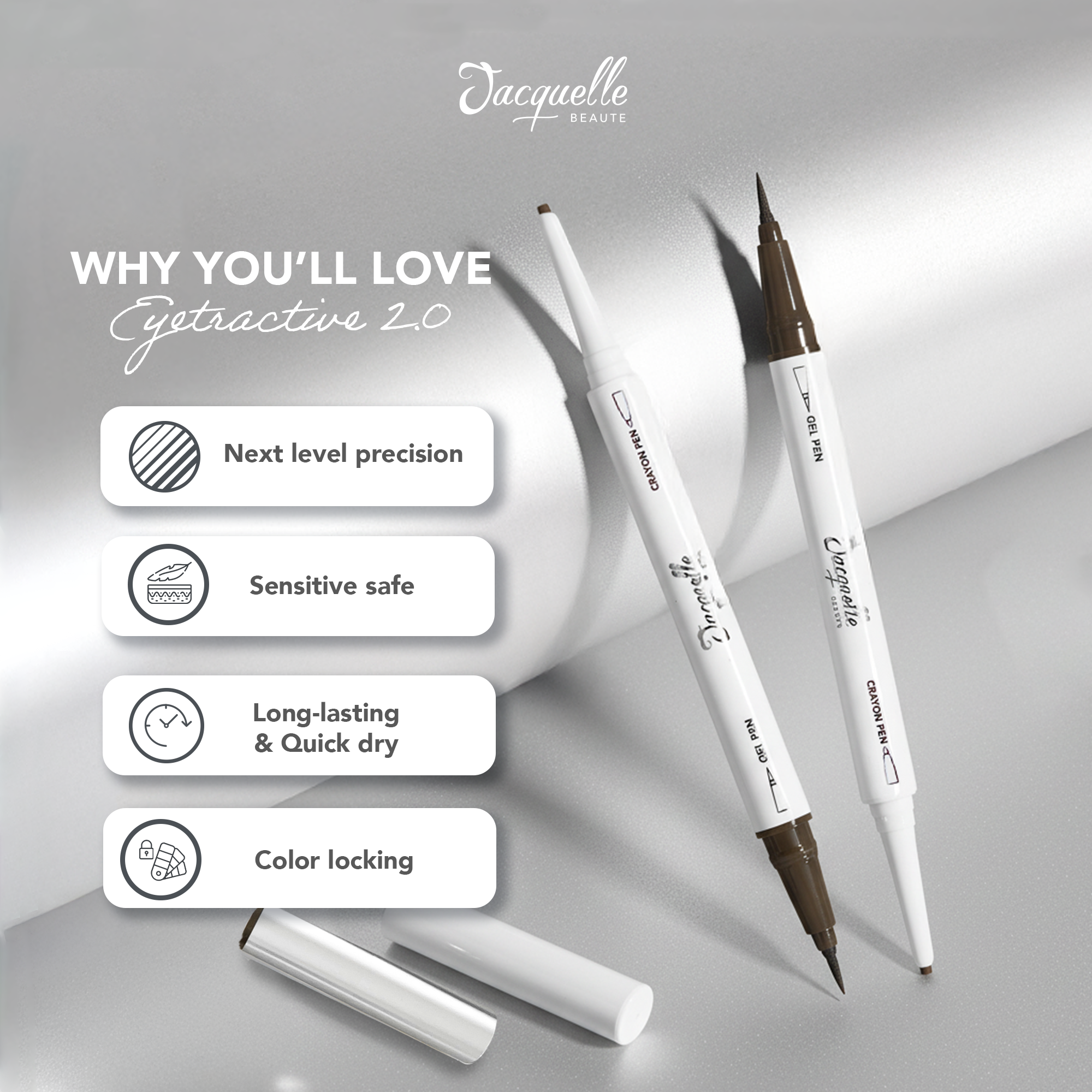 Jacquelle Eyetractive 2.0 - 2in1 Super Slim Eyeliner Gel & Pencil Waterproof