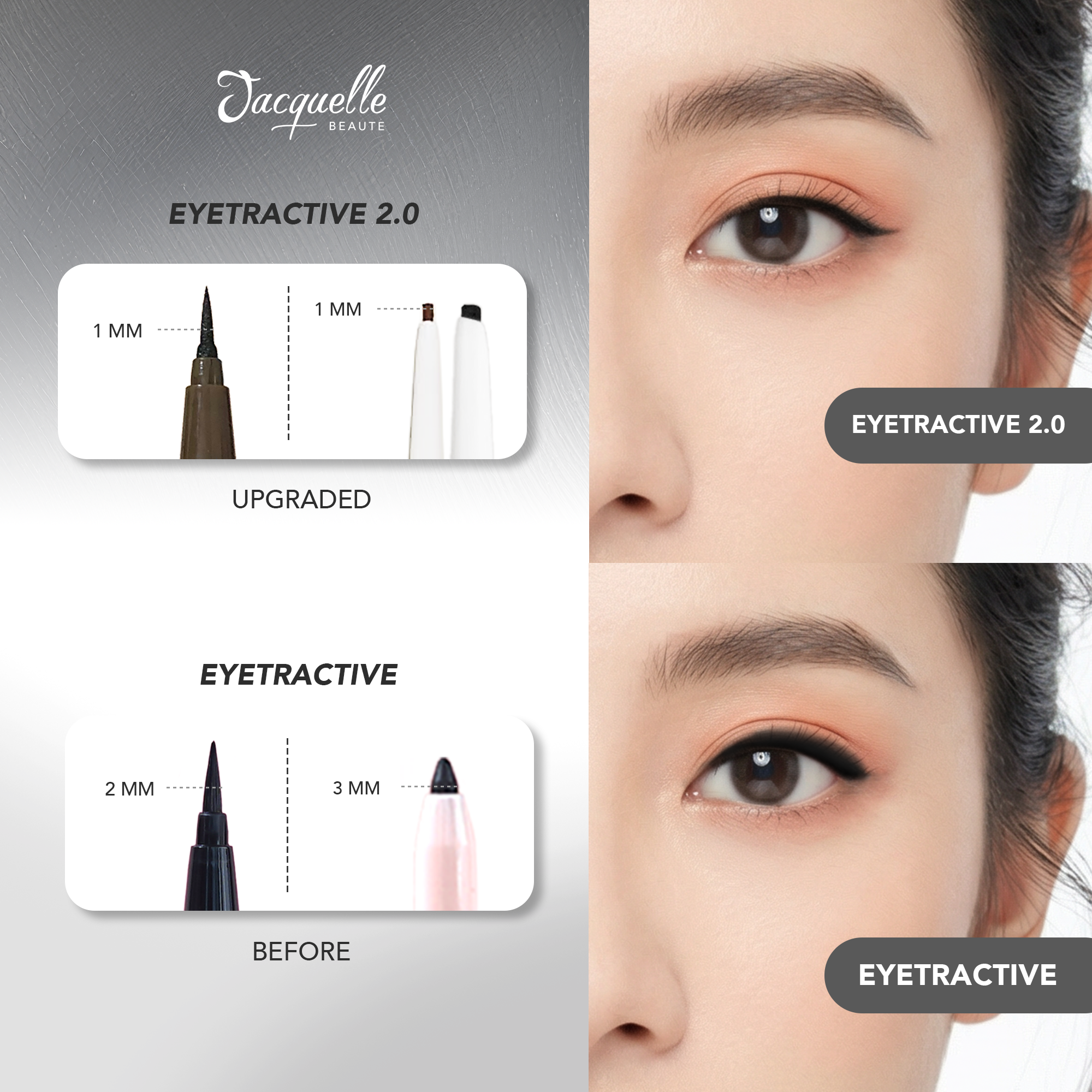 Jacquelle Eyetractive 2.0 - 2in1 Super Slim Eyeliner Gel & Pencil Waterproof