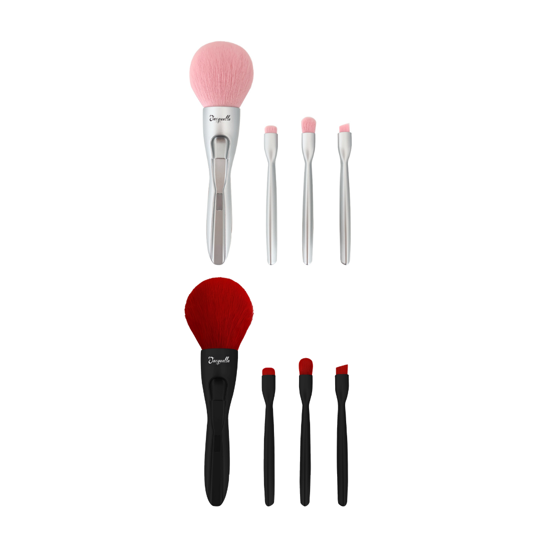 Jacquelle Simplicity 4in1 Brush - Pink Chrome - Red Black