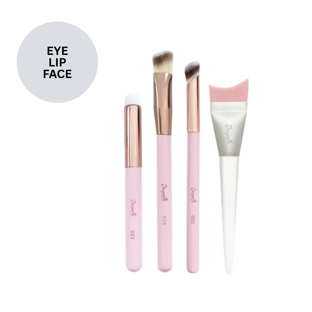 Jacquelle Premium Silver Petal And Pink Sterling Brush Series - Single Makeup For Foundation Lip Contour Eyeshadow