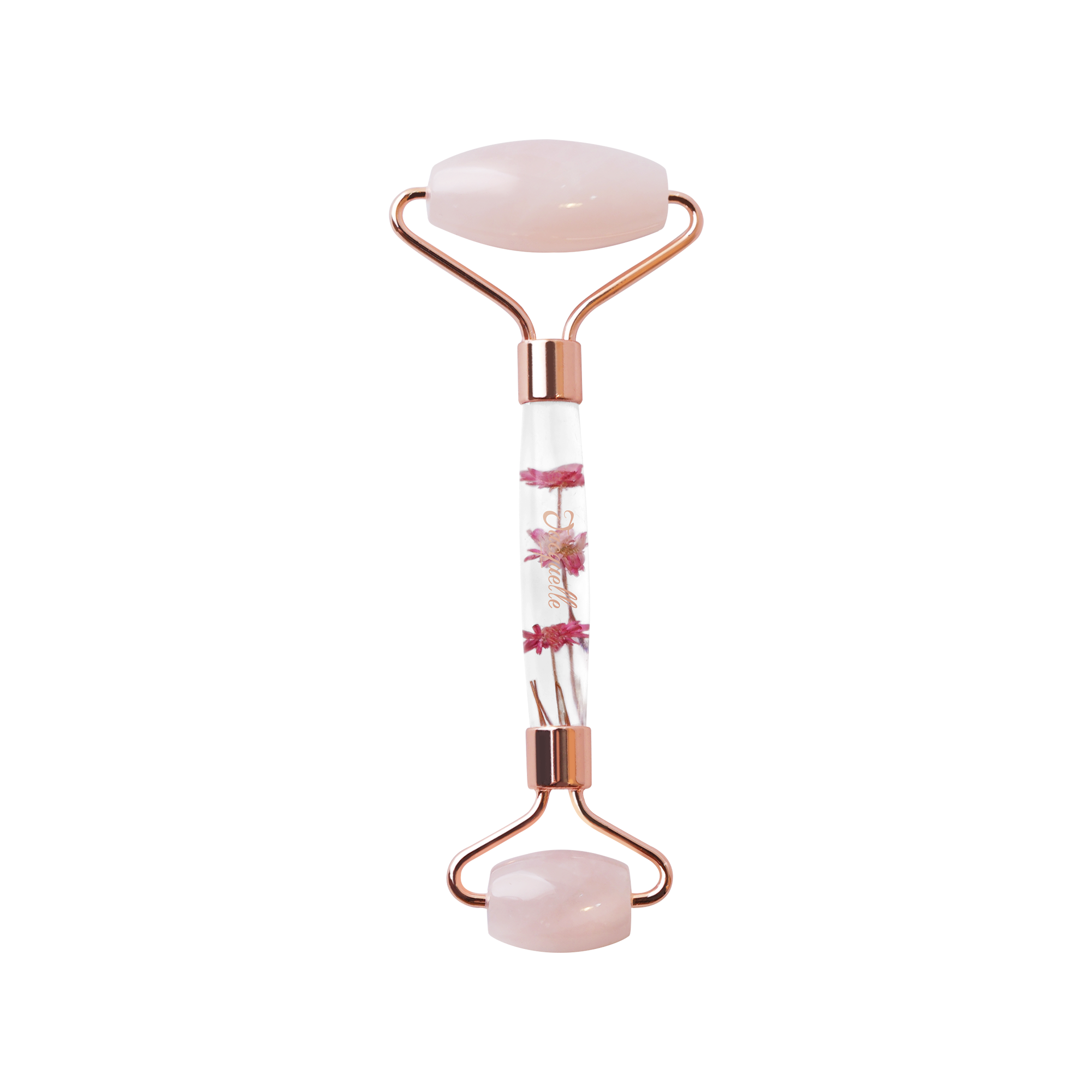 Jacquelle Double Rose Quartz Face Roller Massager