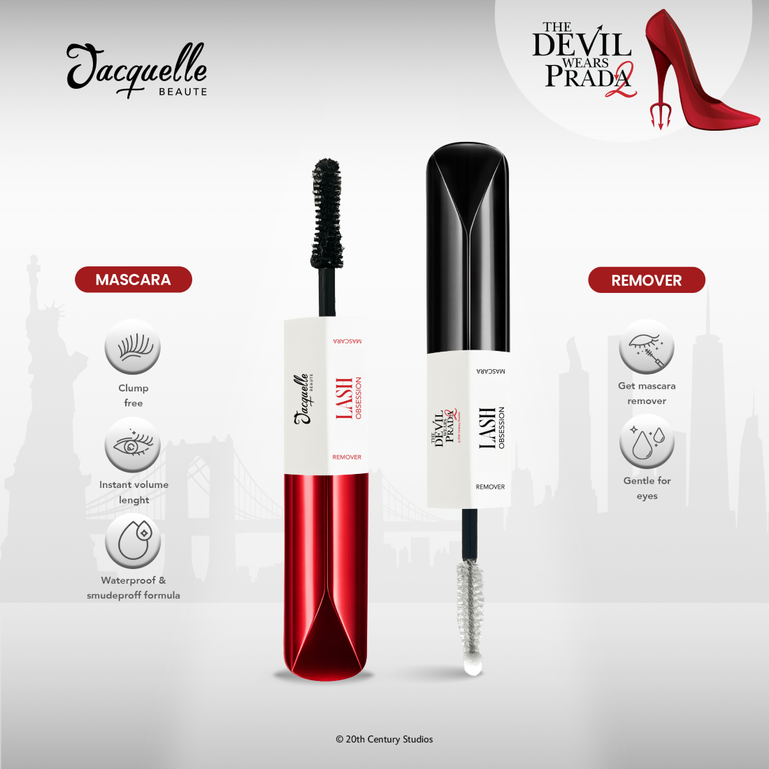 Jacquelle Lash Obsession Mascara - Devil Wears Prada Edition - Lengthening