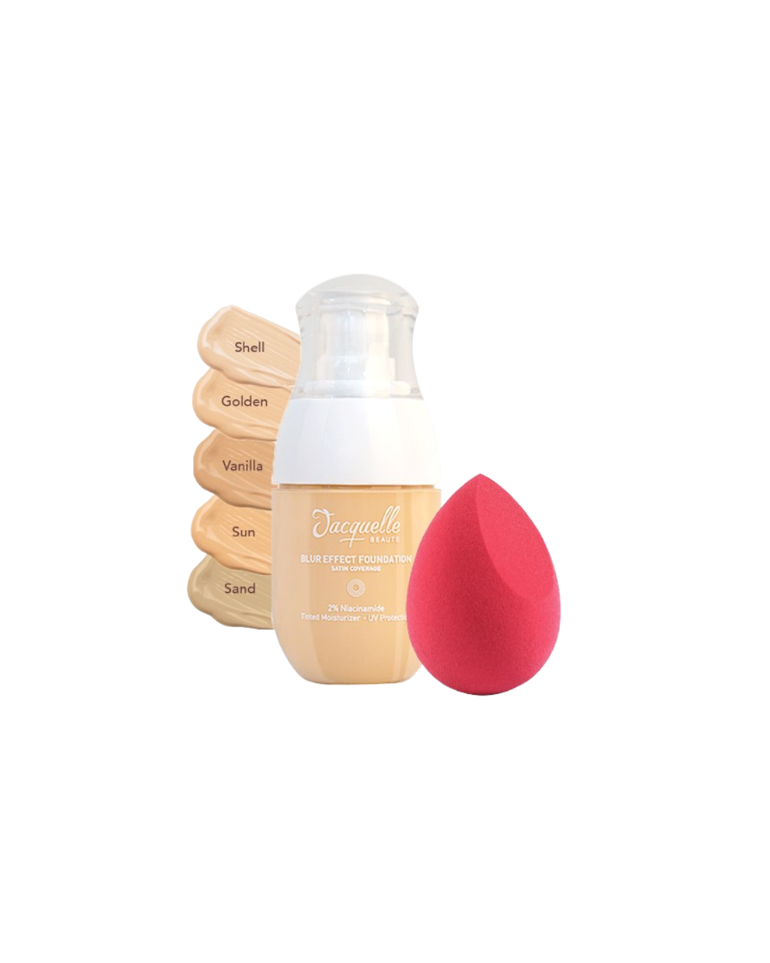 Jacquelle Blur Effect Foundation - Skincare in Foundation - Free Beauty Sponge 