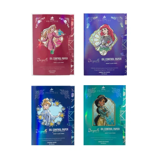 Image of Jacquelle Oil Control Paper Princess Edition Ariel, Aurora, Jasmine, Cinderella 