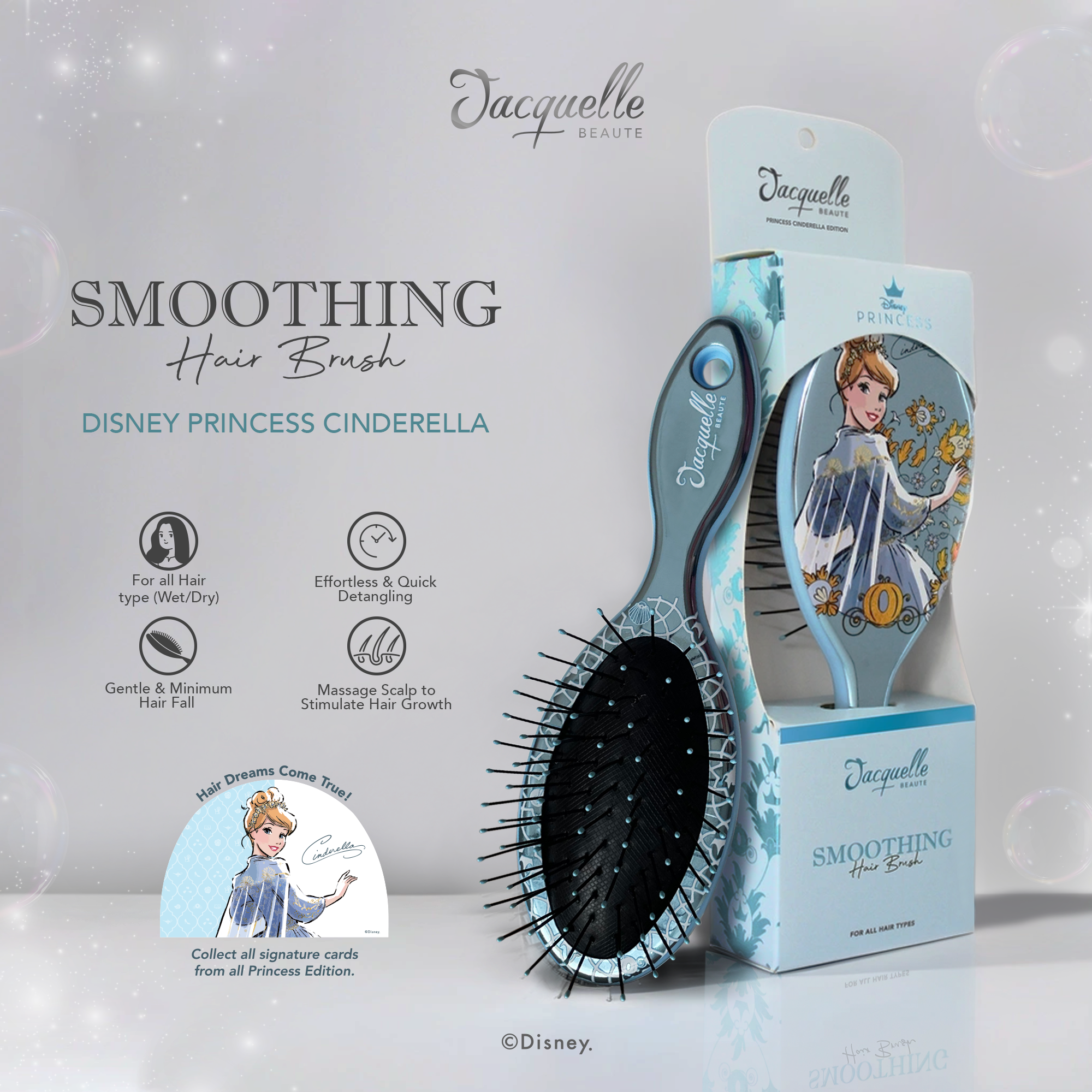 Jacquelle Smoothing Hair Brush - Disney Princess & Winnie The Pooh Edition