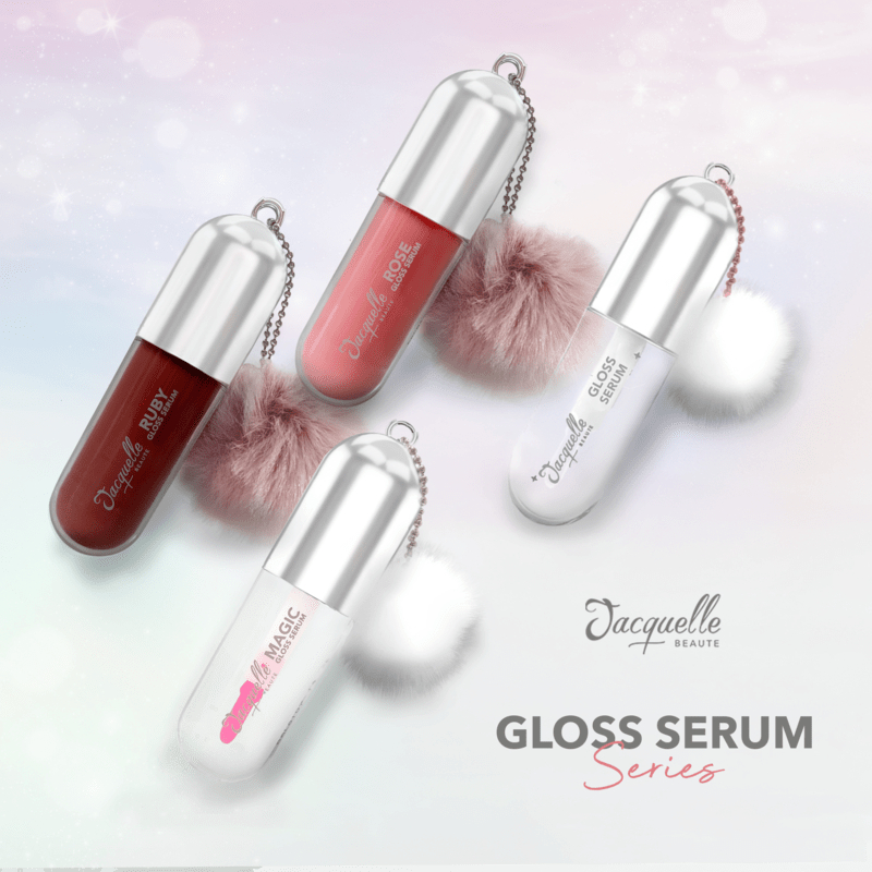 Jacquelle Lip Gloss Series : Magic Gloss Serum - Clear Gloss Serum - Tinted Gloss Serum - Glitter Gloss Serum