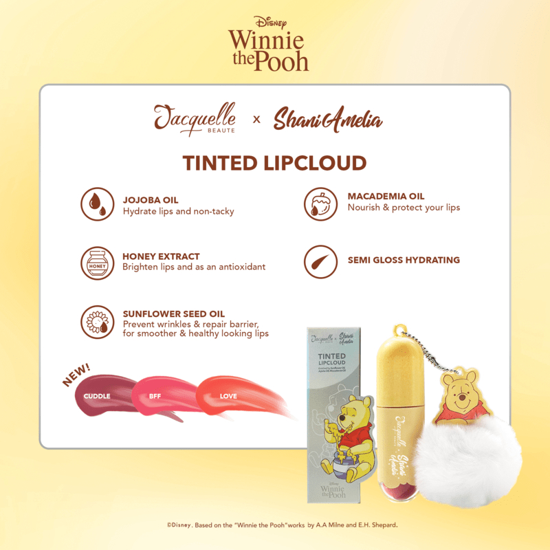 Jacquelle Tinted Lip Cloud x Shani Amelia - Lip Tint - Disney Winnie The Pooh Edition