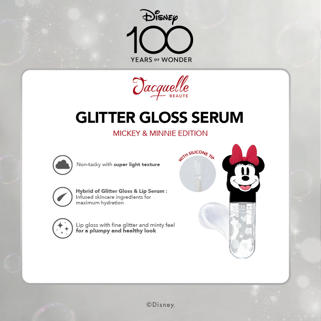 Jacquelle Glitter Gloss Lip Serum - Disney Mickey Minnie Edition