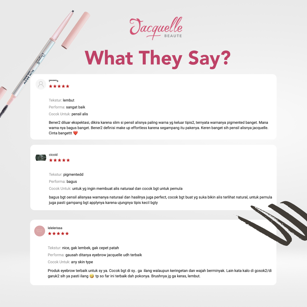 Jacquelle Slim Brow - 2 in1 Pensil Alis & Spoolie - Waterproof