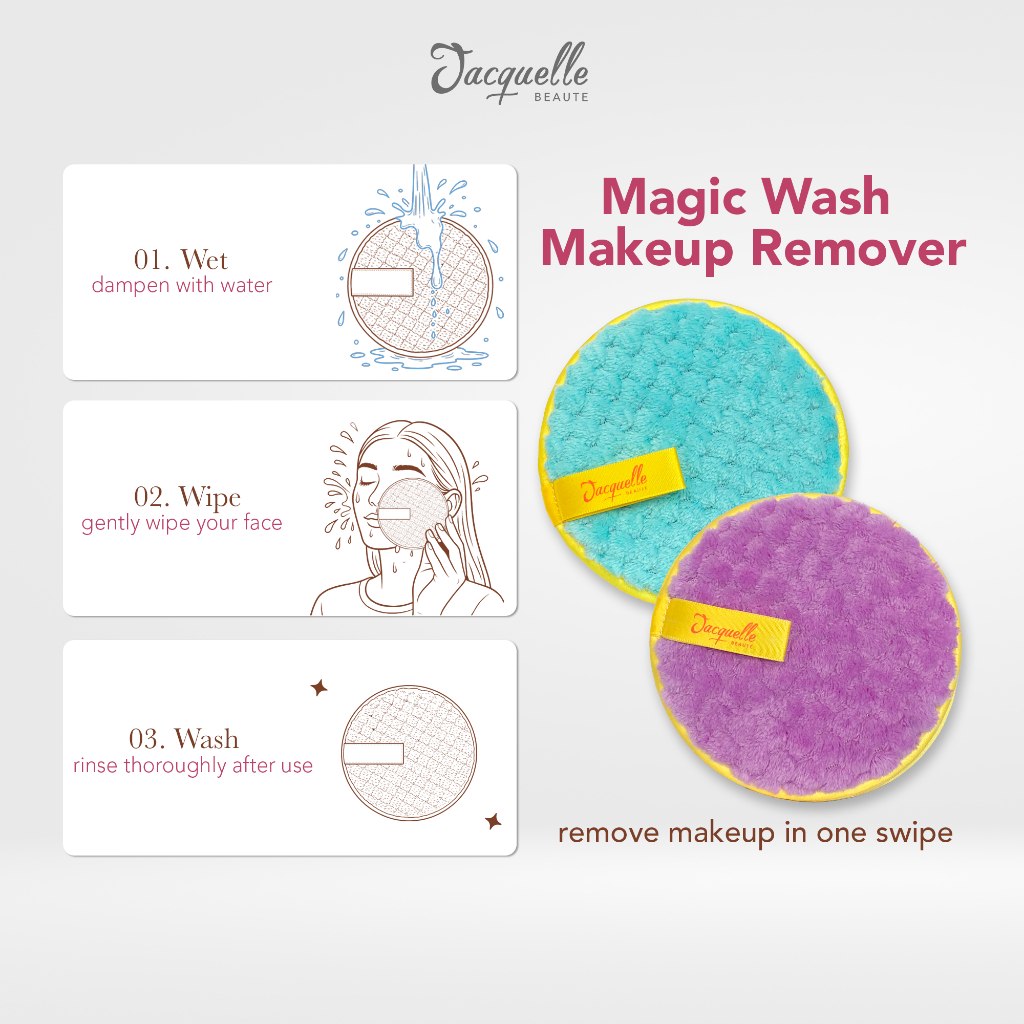 Jacquelle Bundle Magic Wash Package Makeup Remover - Pink Blue Lilac