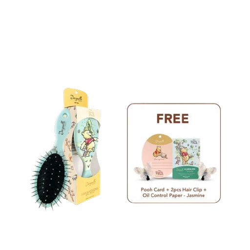 Image of Jacquelle Bundle Smoothing Hair Brush FREE Hair Clip & Oil Control Paper Pooh - Disney Winnie The Pooh Edition
