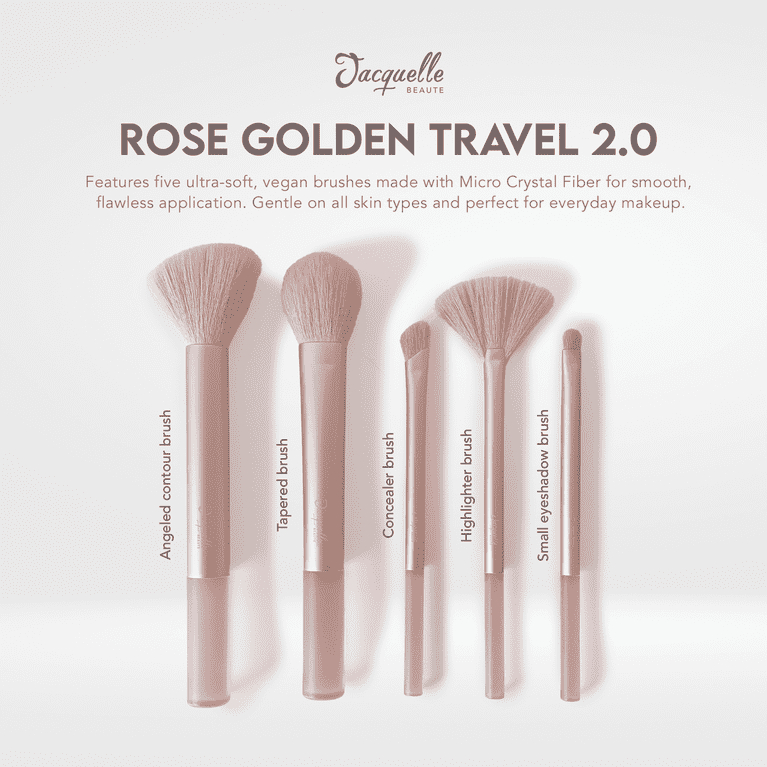 Jacquelle Rose Golden Travel 2.0 Brush Set