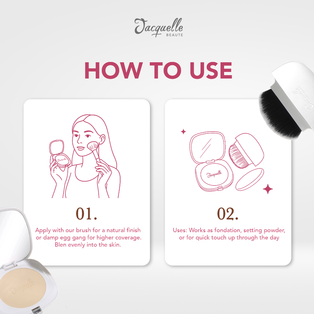 Jacquelle Blur Effect Two Way Cake - With Puff and Brush