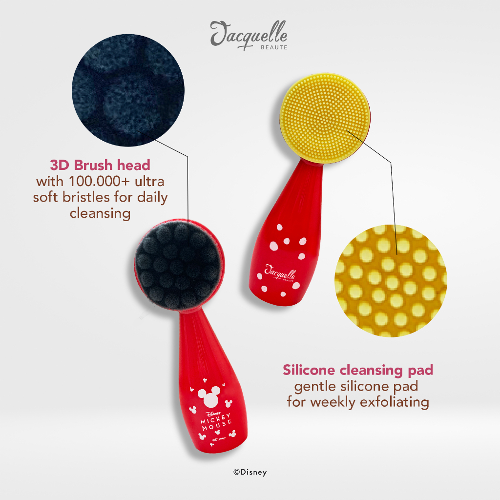 Jacquelle Clean Carbon Facial Brush - Disney Mickey Mouse Edition & Clean Pink 