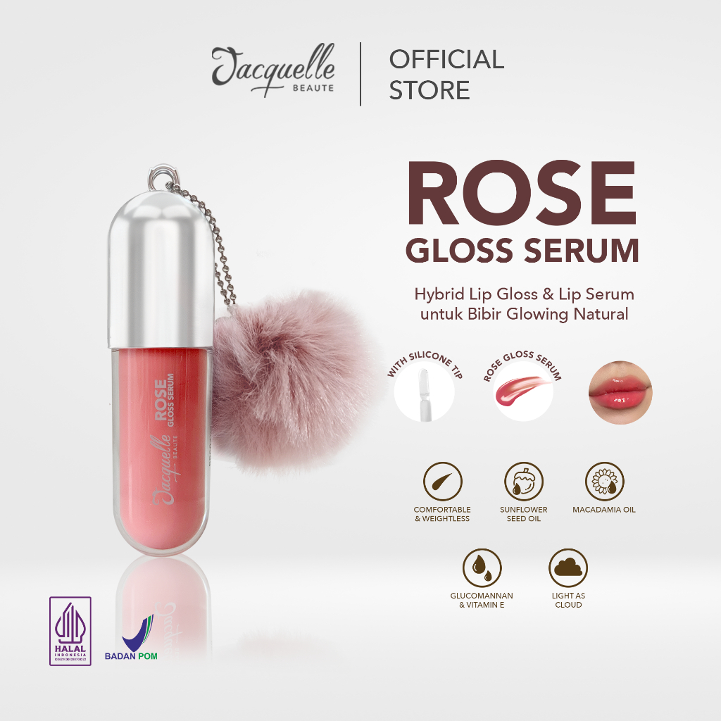 Jacquelle Lip Gloss Series : Magic Gloss Serum - Clear Gloss Serum - Tinted Gloss Serum - Glitter Gloss Serum