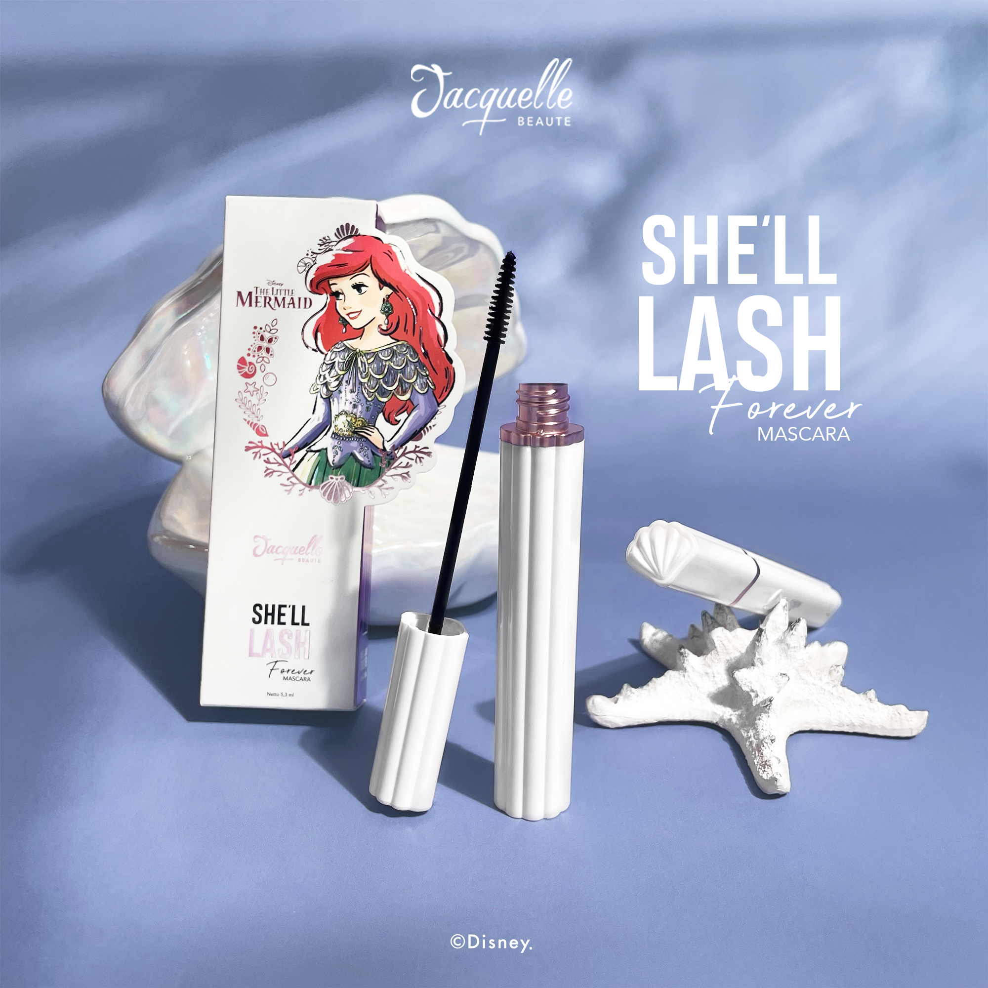 Jacquelle Bundle Hemat Eyelash Curler She'll Lash Mascara Shell - Eyelash Curler and Waterproof Mascara - Lengthen & Volumize